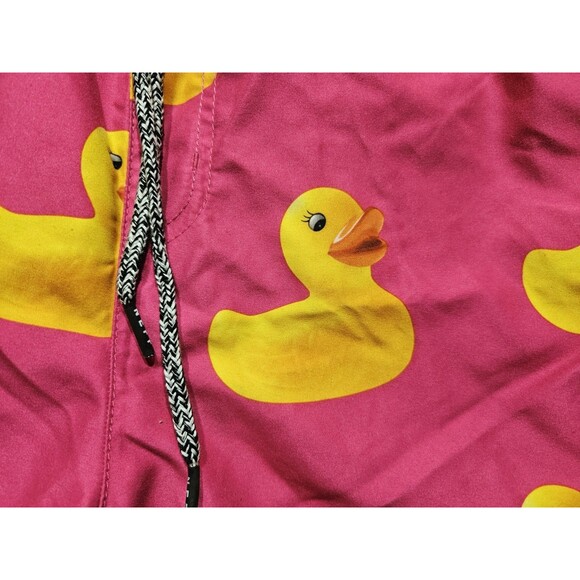 Neff Swim Trunks Drawstring Men’s Board Shorts Pink - Yellow Rubber Ducks Large - Picture 4 of 8